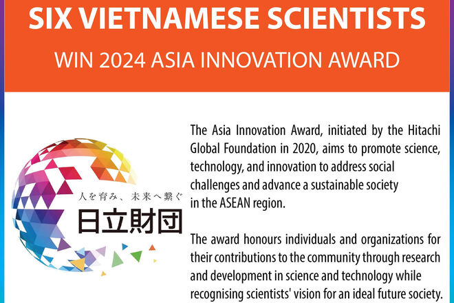 Six Vietnamese scientists win 2024 Asia Innovation Award