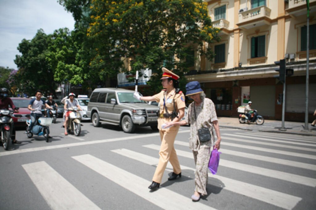 Crossing the street in Vietnam