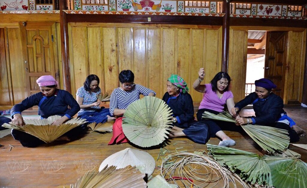 Preserving unique craft of making palm-leaf conical hats