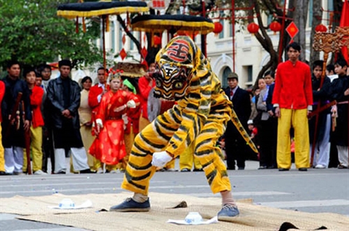 Tiger dances in northern village festivals
